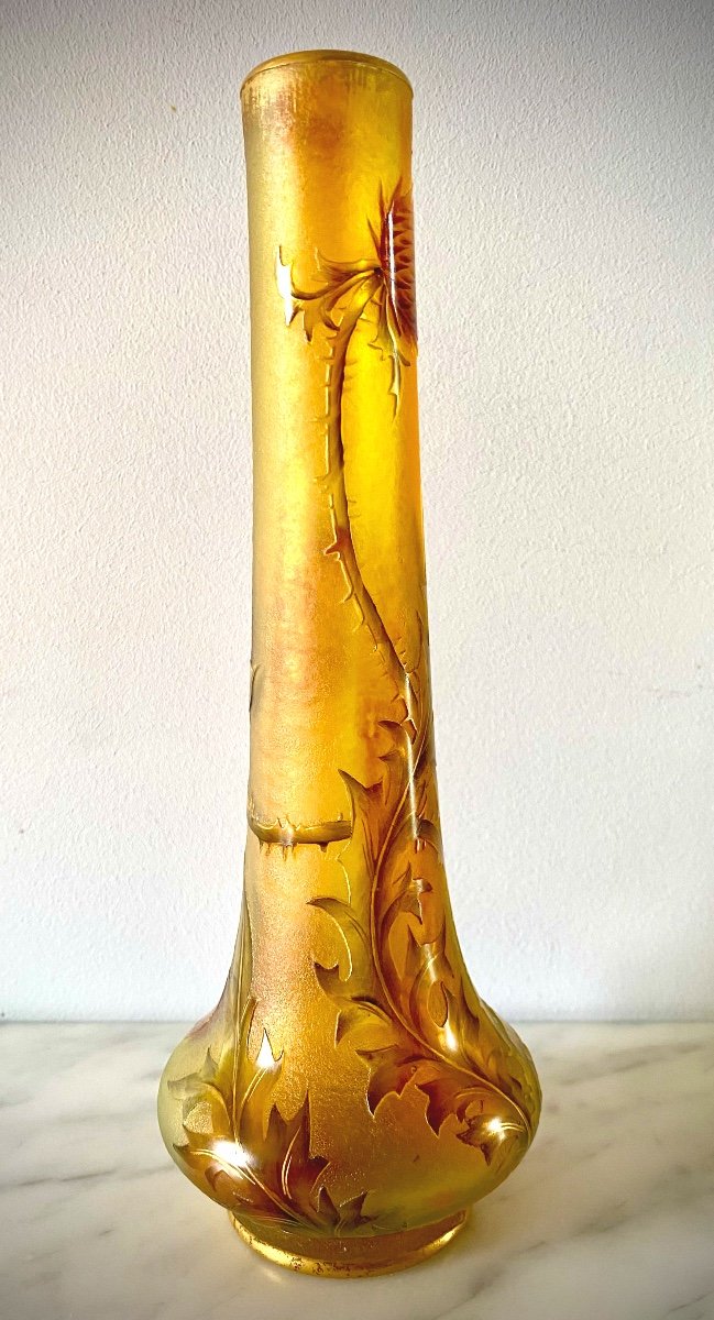 Vase Daum Art Nouveau "Aux Chardons"-photo-3