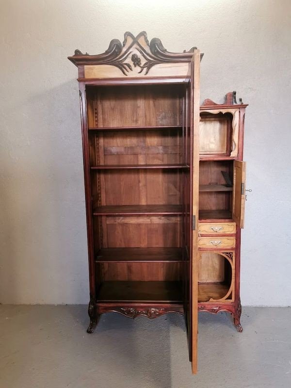 Nancy School Art Nouveau Wardrobe "aux Poppies"-photo-8