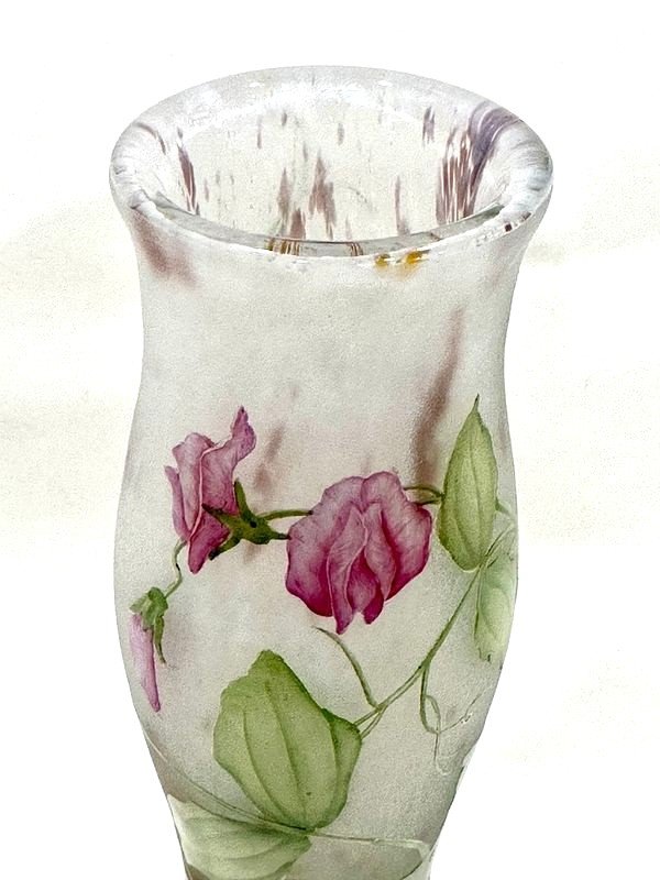 Vase Daum Art Nouveau "Aux Pois De Senteur"-photo-2