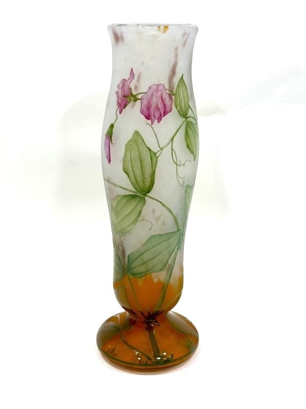 Vase Daum Art Nouveau "Aux Pois De Senteur"-photo-3