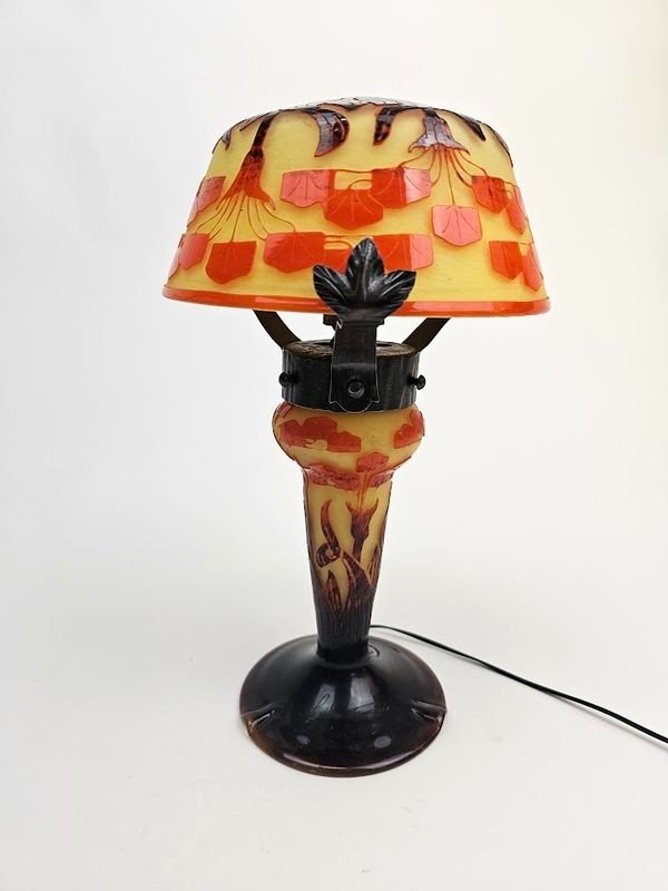 Le Verre Français Art Deco Mushroom Lamp "amourettes"-photo-4