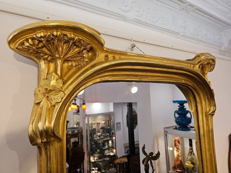 Eugène Vallin Art Nouveau Mirror "at The Ombelles"-photo-2