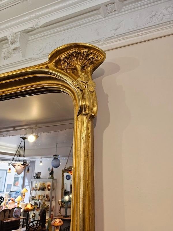 Eugène Vallin Art Nouveau Mirror "at The Ombelles"-photo-4