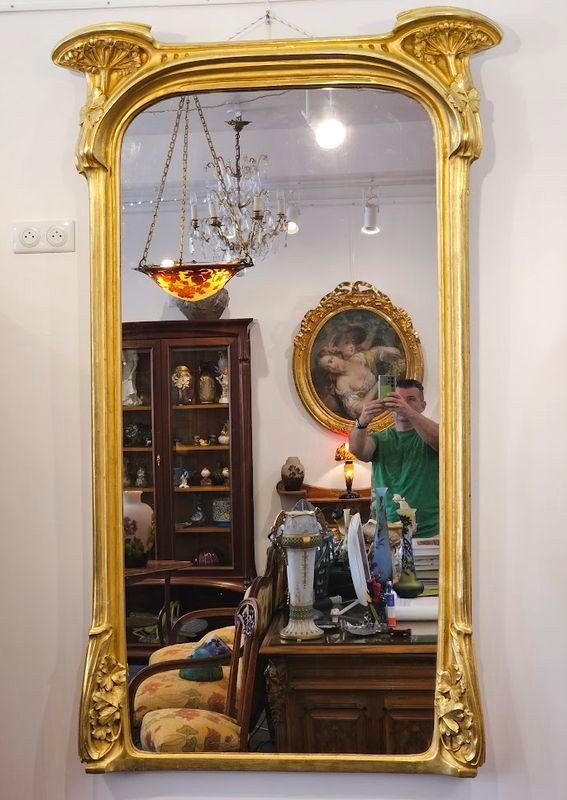 Eugène Vallin Art Nouveau Mirror "at The Ombelles"