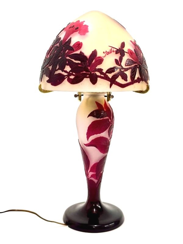 Gallé Art Nouveau Mushroom Lamp "bignones"-photo-3