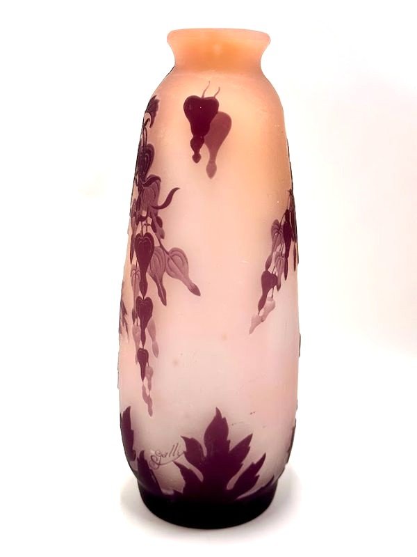 Emile Gallé Art Nouveau Vase "hearts Of Mary"-photo-4