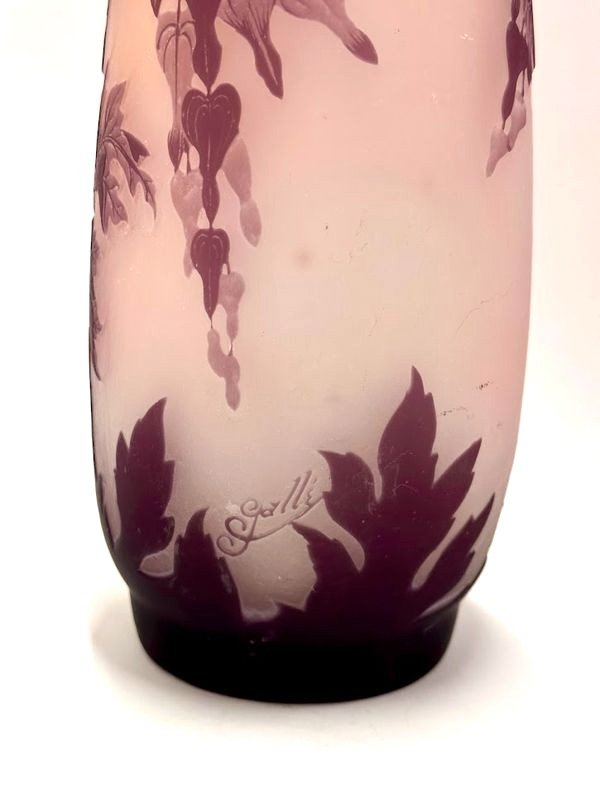 Emile Gallé Art Nouveau Vase "hearts Of Mary"-photo-1