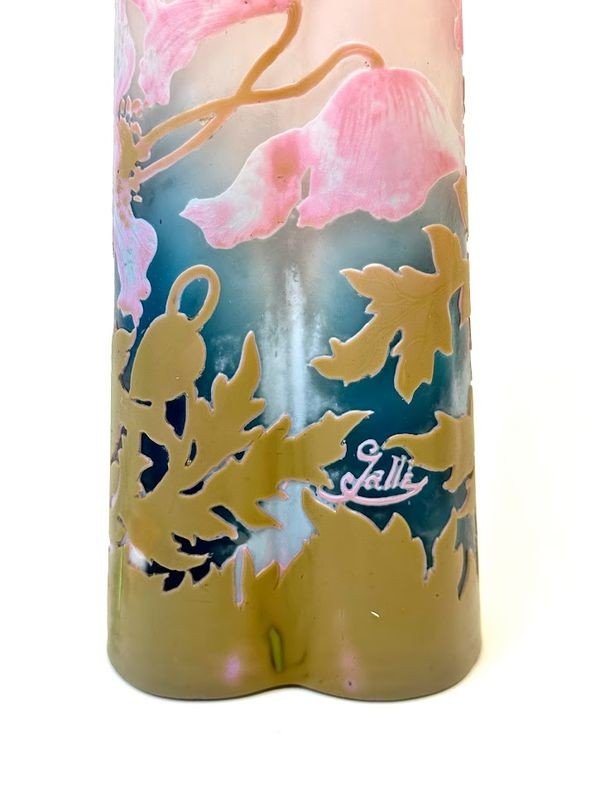 Emile Gallé Art Nouveau Vase "poppies"-photo-4