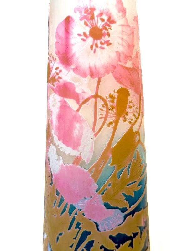 Emile Gallé Art Nouveau Vase "poppies"-photo-5