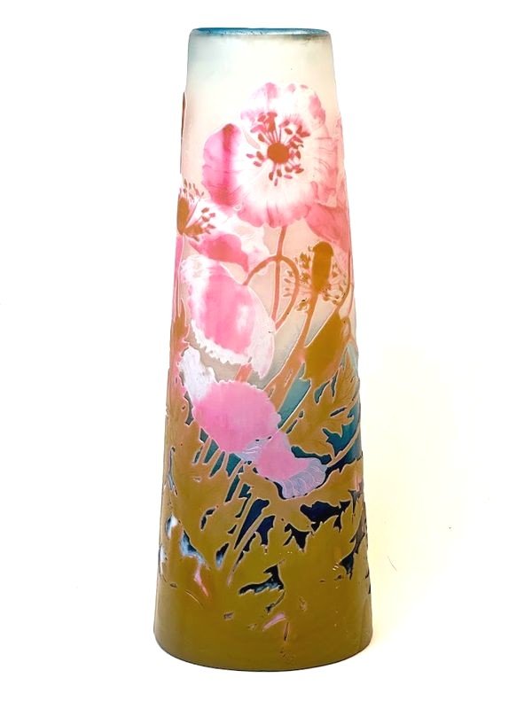 Emile Gallé Vase Art Nouveau  "Coquelicots"