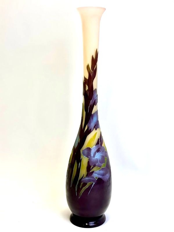 Emile Gallé Art Nouveau Vase "gladiolus"-photo-3