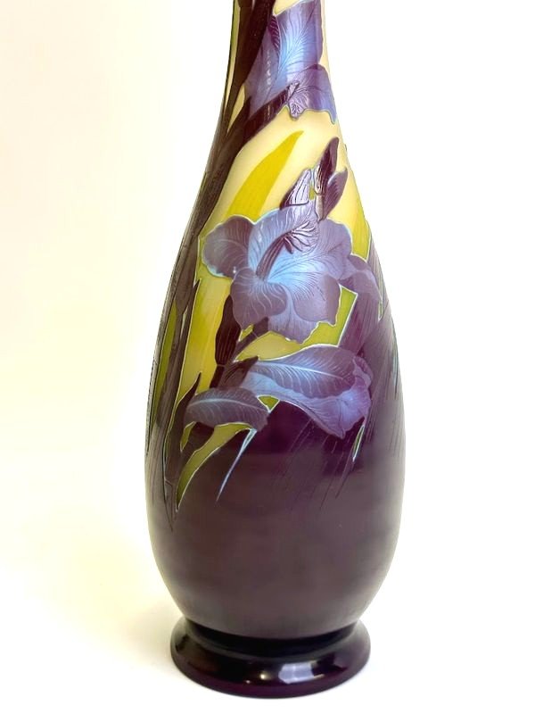 Emile Gallé Art Nouveau Vase "gladiolus"-photo-2