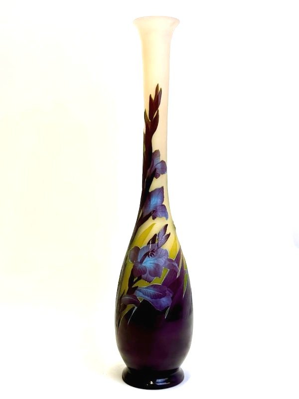 Emile Gallé Art Nouveau Vase "gladiolus"-photo-6