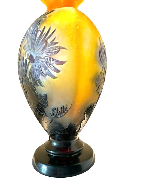 Emile Gallé Vase Art Nouveau  "Aux Chrysanthèmes De Tokyo"-photo-1