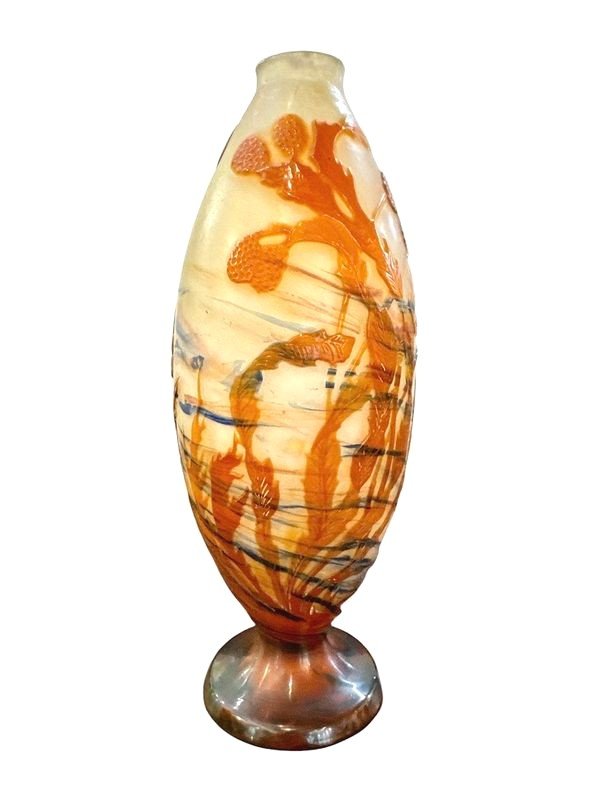 Emile Gallé Vase Art Nouveau  "Fond Marin"-photo-3