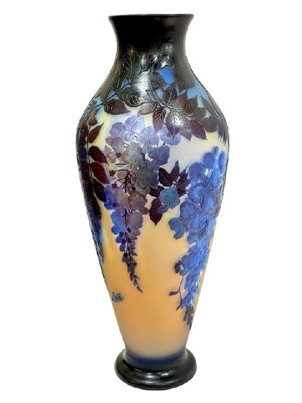  Emile Gallé Monumental Vase "wisteria"-photo-1