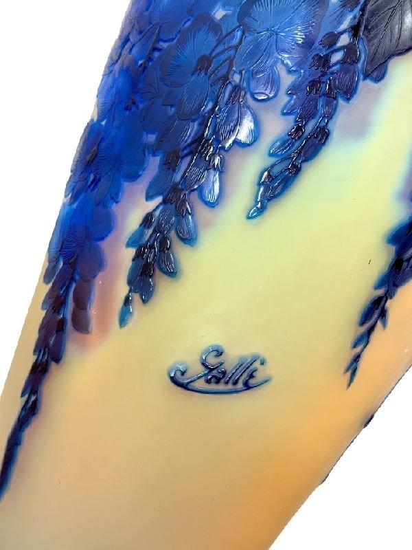  Emile Gallé Monumental Vase "wisteria"-photo-7