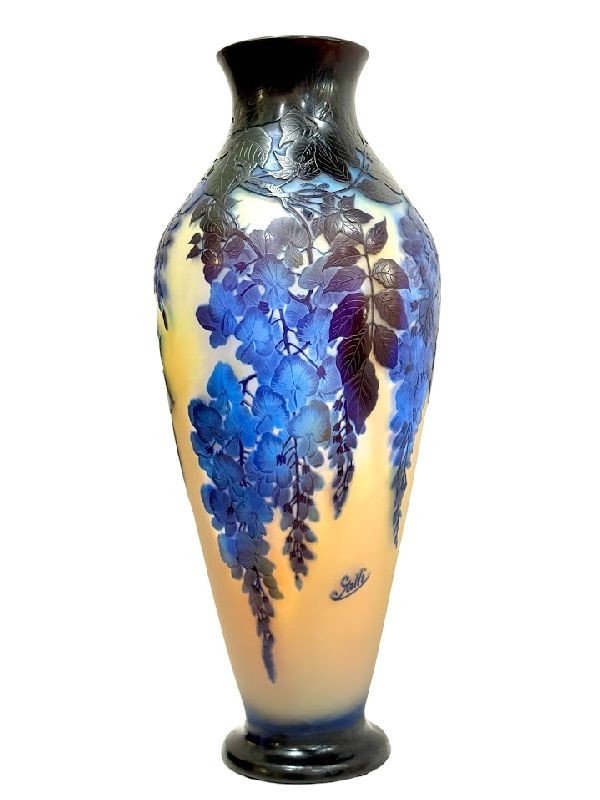  Emile Gallé Monumental Vase "Wisteria"