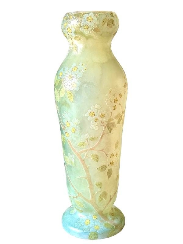 Monumental Legras Vase “apple Blossoms”-photo-2