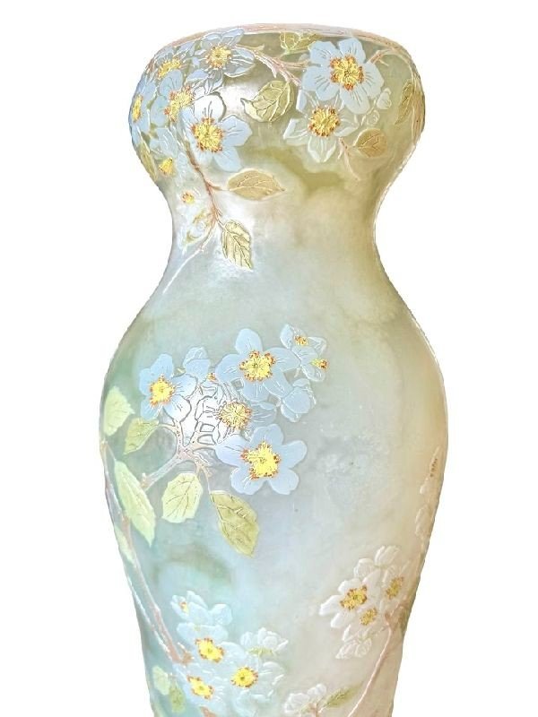 Monumental Legras Vase “apple Blossoms”-photo-4