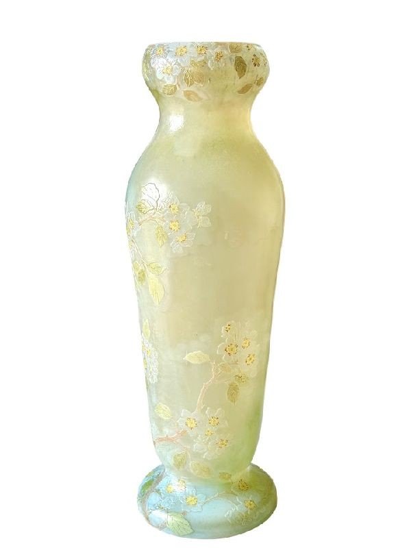 Monumental Legras Vase “apple Blossoms”-photo-1