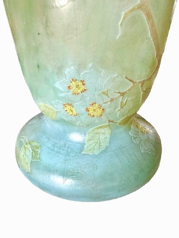 Monumental Legras Vase “apple Blossoms”-photo-3