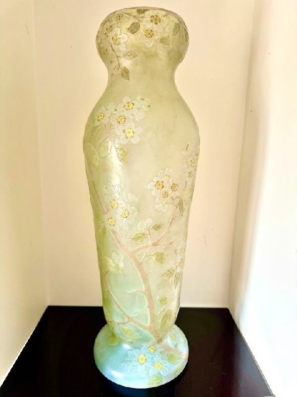 Monumental Legras Vase “apple Blossoms”-photo-5