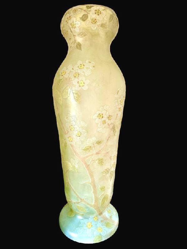 Monumental Legras Vase “apple Blossoms”-photo-6