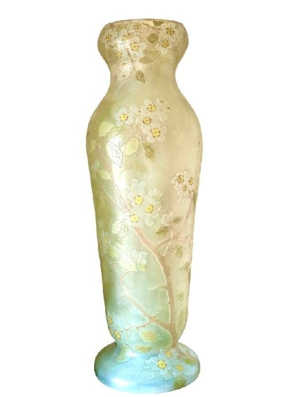 Monumental Legras Vase “apple Blossoms”