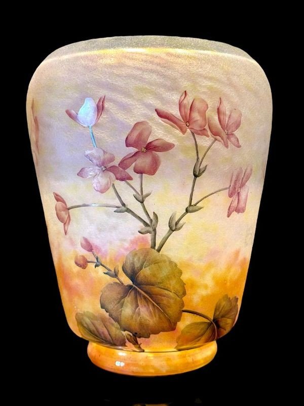 Vase Daum Nancy "Aux Fleurs De Lunaires"-photo-3