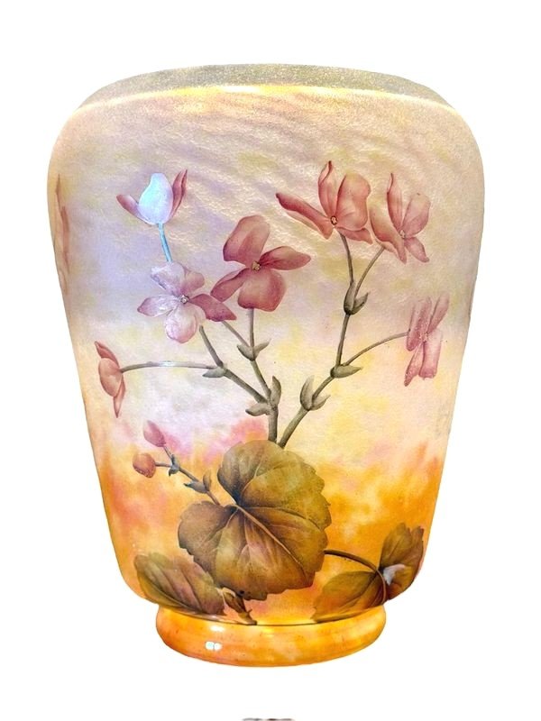 Vase Daum Nancy "Aux Fleurs De Lunaires"