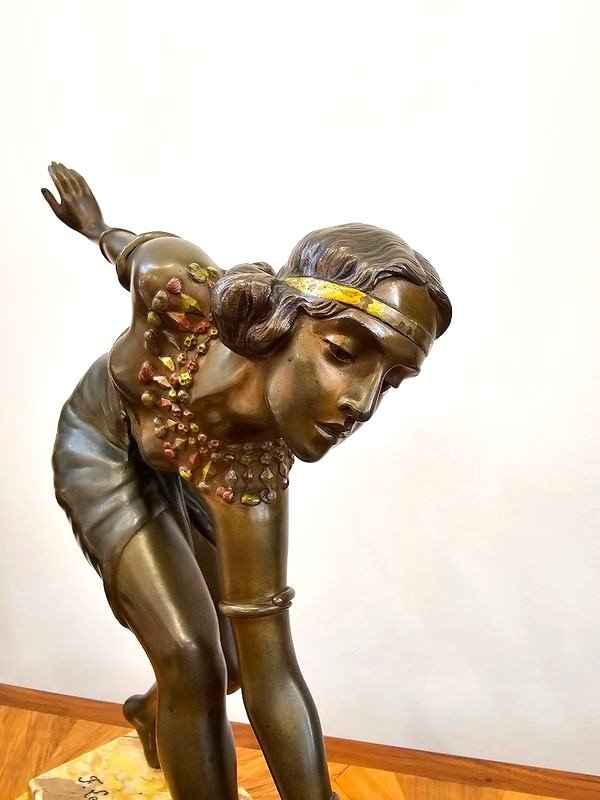 Art Deco Bronze "oriental Dancer"-photo-2