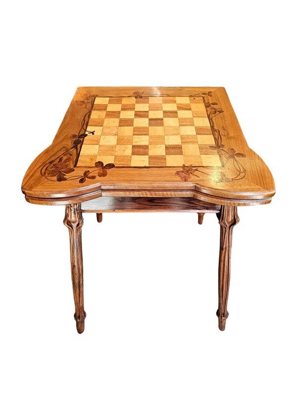 Louis Majorelle Art Nouveau Games Table "with Clover"