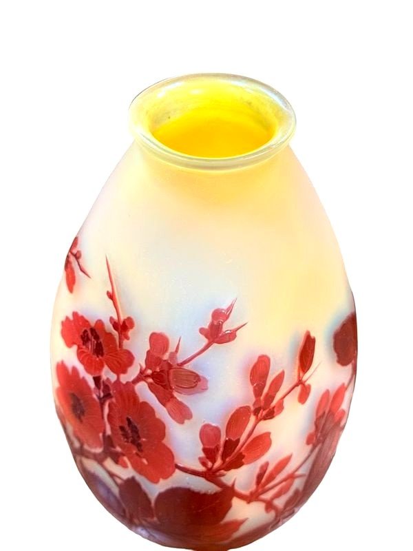 Emile Gallé Art Nouveau Vase "apple Blossoms"-photo-3