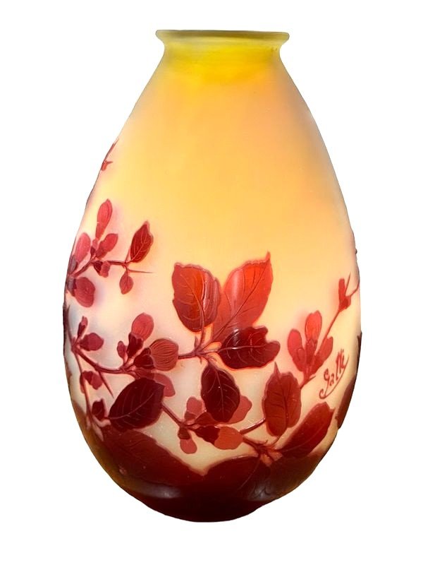 Emile Gallé Art Nouveau Vase "apple Blossoms"-photo-4