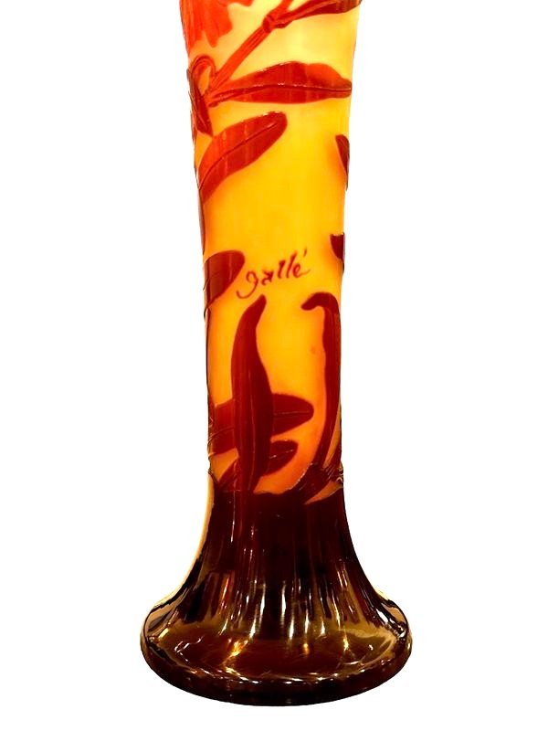 Emile Gallé Vase Art Nouveau  "Aux Œillets"-photo-1