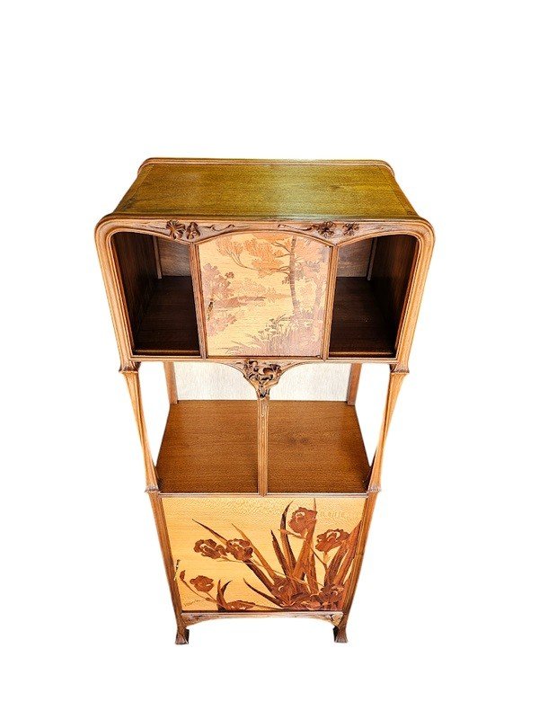 Louis Majorelle Art Nouveau Cabinet "with Honeysuckle"-photo-2