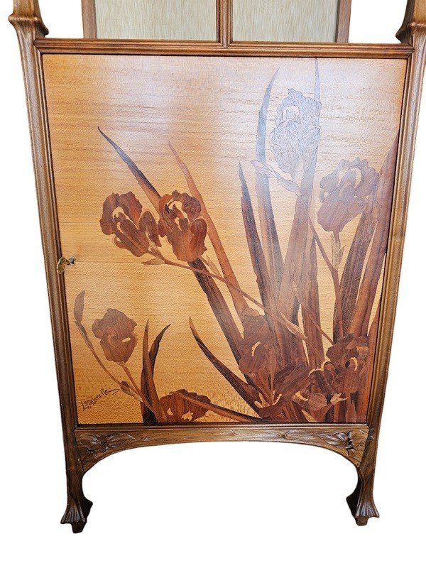 Louis Majorelle Art Nouveau Cabinet "with Honeysuckle"-photo-3