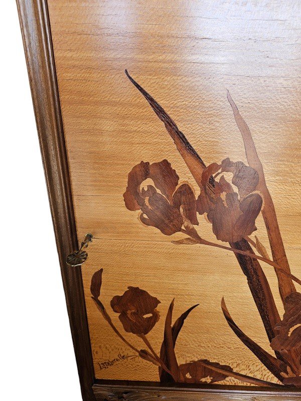 Louis Majorelle Art Nouveau Cabinet "with Honeysuckle"-photo-5