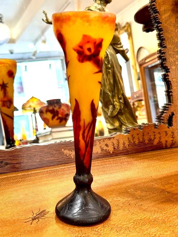 Daum Nancy Vase Art Nouveau "Fleurs De Tabacs"-photo-4