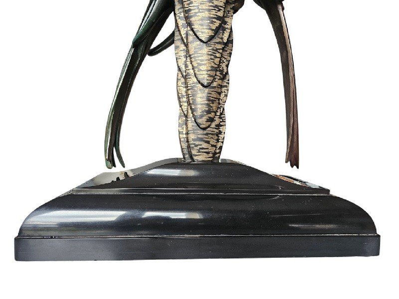 Alexandre Kelety Important Art Deco Bronze "parrots"-photo-7