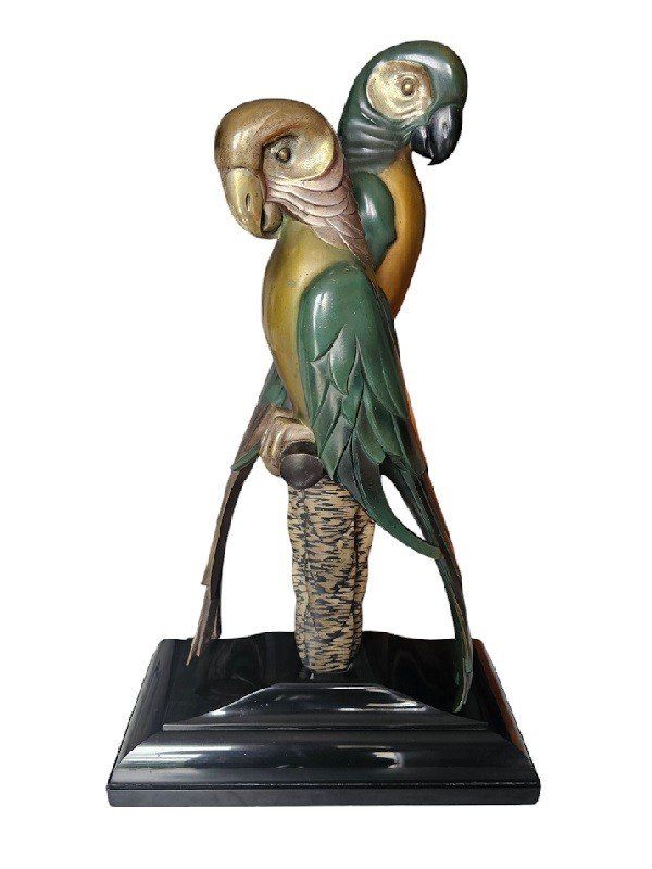 Alexandre Kelety Important Art Deco Bronze "parrots"