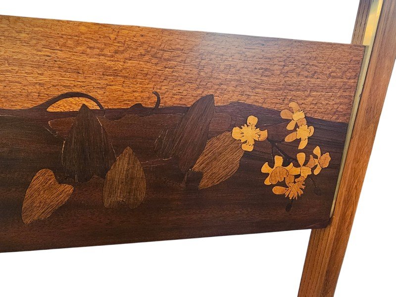 Louis Majorelle Art Nouveau Shuttered Table "sagittarius And Viburnums"-photo-6