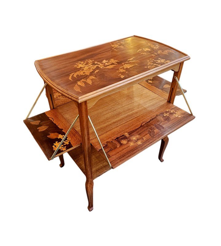 Louis Majorelle Art Nouveau Shuttered Table "sagittarius And Viburnums"