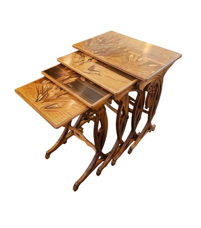 Emile Gallé Tables Gigognes Art Nouveau "Daturas"