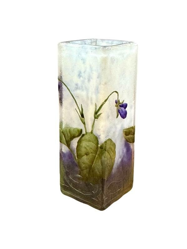 Daum Nancy Art Nouveau Vase "violets"-photo-3