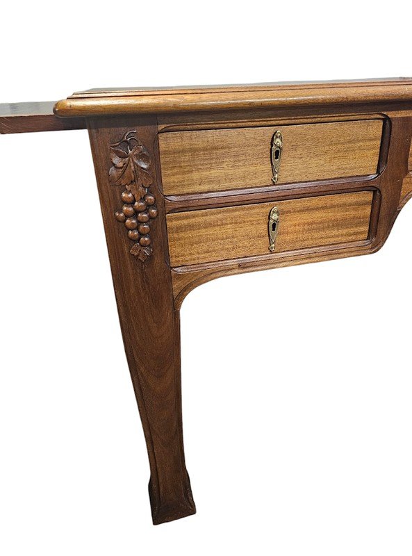 Art Nouveau Desk From The Nancy School "grapes"-photo-1