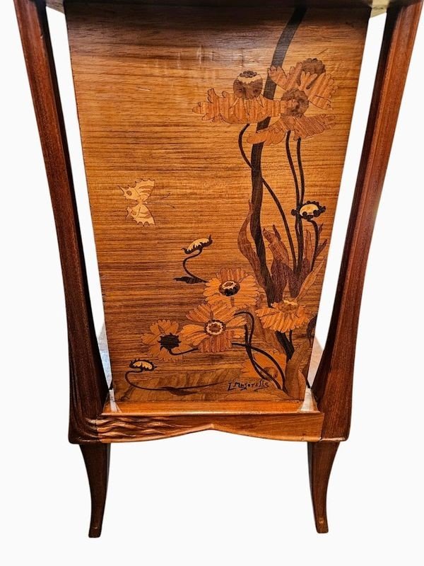 Louis Majorelle Art Nouveau Display Shelf "poppies And Butterflies"-photo-2