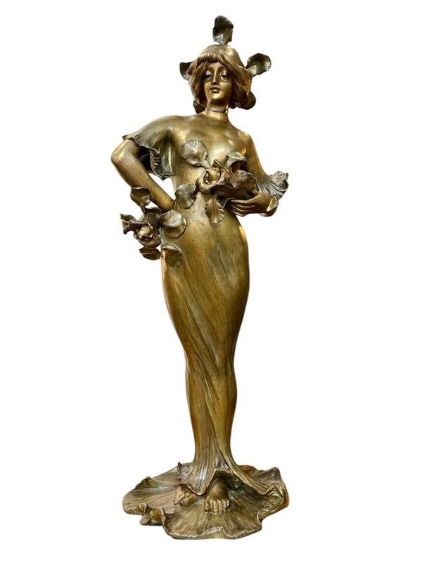 Lucien Alliot Grande Sculpture Art Nouveau "Flora"