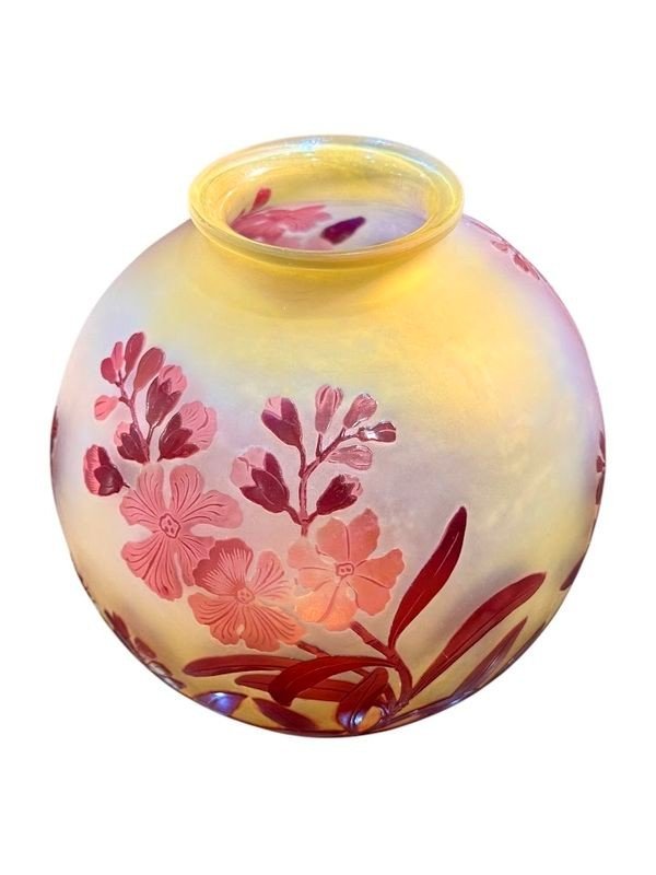 Emile Gallé Vase Art Nouveau "Fleurs De Pommier"-photo-3